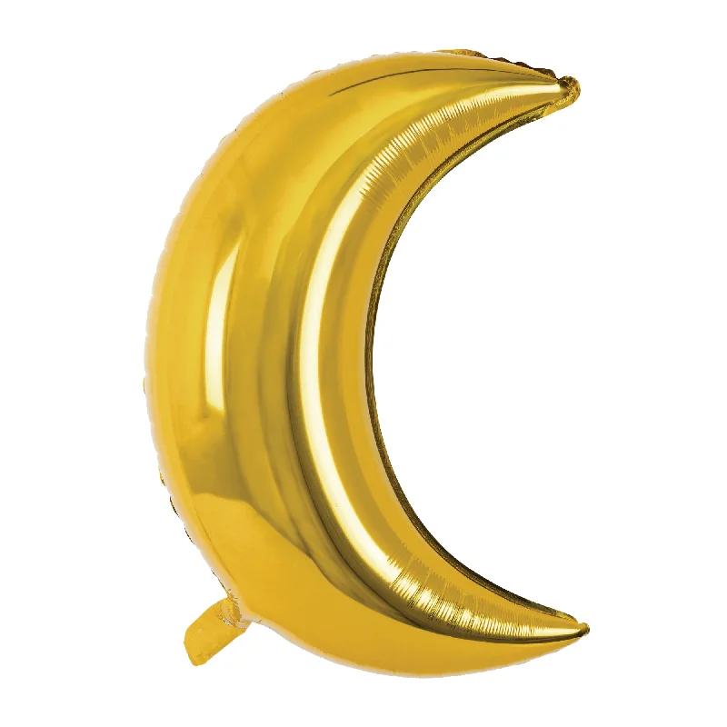 Gold Crescent Moon Balloon 24in